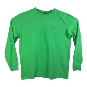 Vintage Polo Ralph Lauren Shirt Mens Large Lime Green Long Sleeve 90s